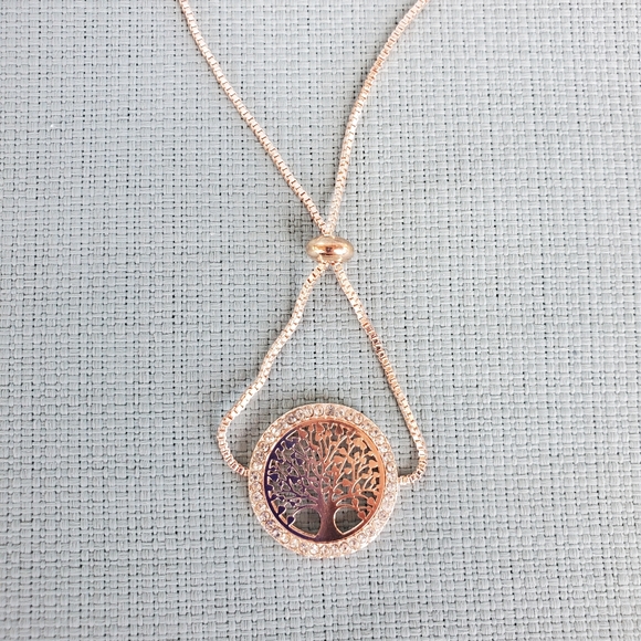 New Rhinestone Tree of Life Adjustable Rose Gold Bracelet. - Picture 9 of 10